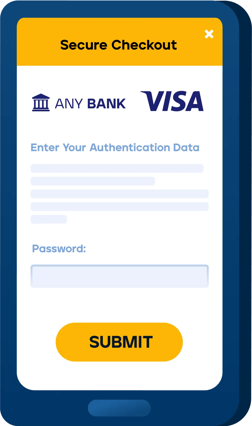 Visa Secure Checkout Dashboard UI illustration