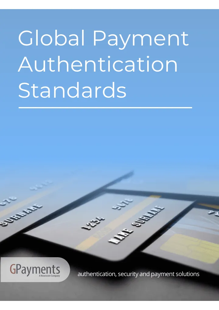 Global payment authentication standards cover book